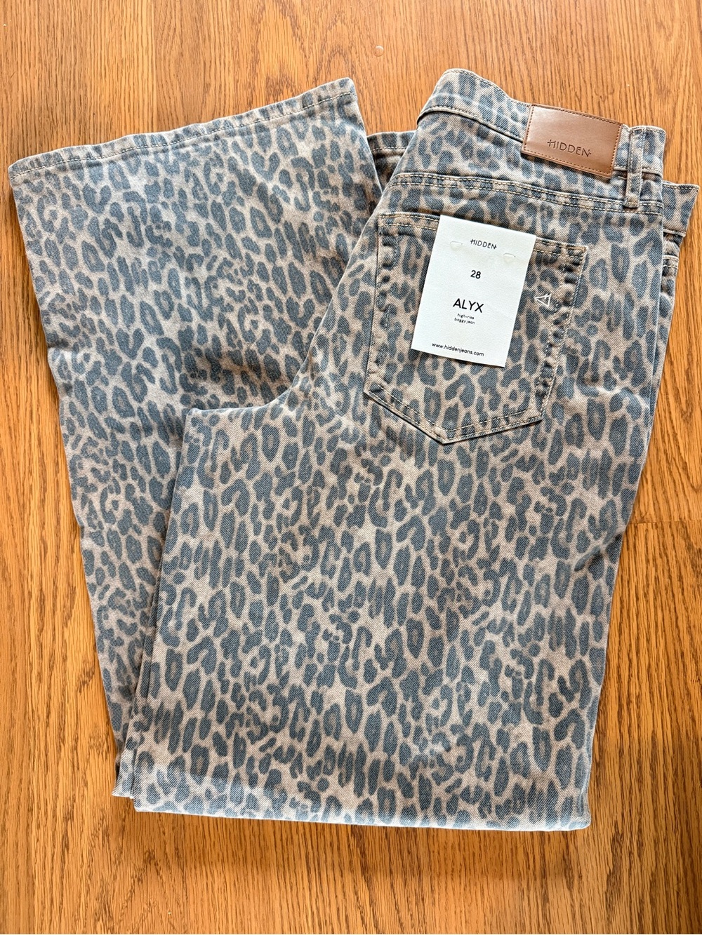 ALYX Women's Straight Leopard-Print Jeans in Blue-Gray